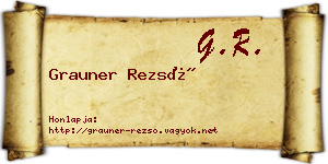 Grauner Rezső névjegykártya